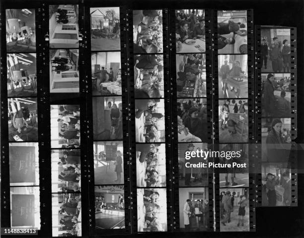 Contact sheet depicting young Jewish refugees at Dovercourt Bay holiday camp in Essex, December 1938. Original Publication : Picture Post - 42 -...