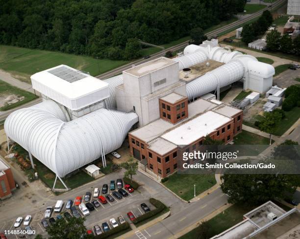 Aerial view of the 16-Foot Transonic Tunnel at Langley Research Center, Hampton, Virginia, 1997. Image courtesy National Aeronautics and Space...