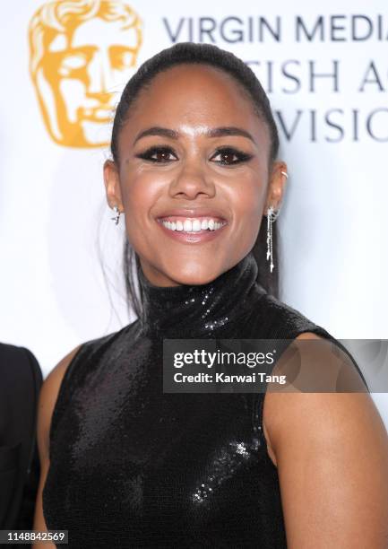 Alex Scott poses in the Press Room at the Virgin TV BAFTA Television Award at The Royal Festival Hall on May 12, 2019 in London, England.