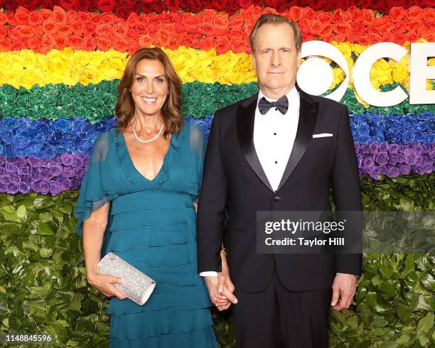 Kathleen Treado and Jeff Daniels attend the 2019 Tony Awards at Radio City Music Hall on June 9, 2019 in New York City.
