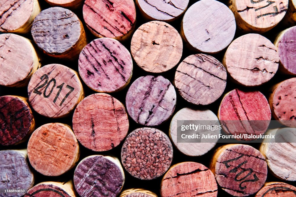 Corks of wine bottles, Paris, France