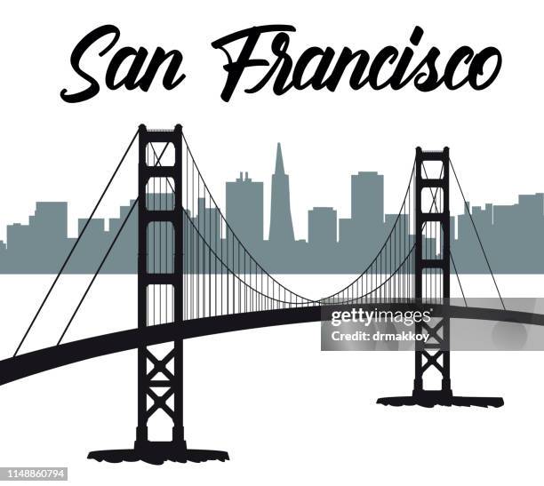 ilustrações, clipart, desenhos animados e ícones de ponte de porta dourada, san francisco - golden gate bridge