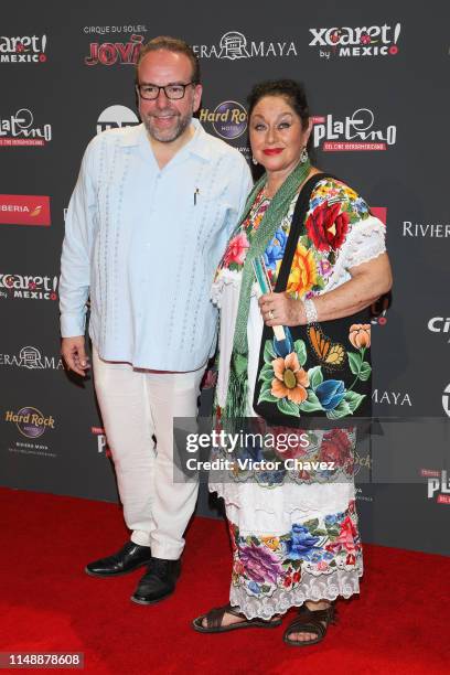 Angelica Aragon attends the red carpet of the Premios Platino 2019 at Occidental Xcaret Hotel on May 12, 2019 in Playa del Carmen, Mexico.