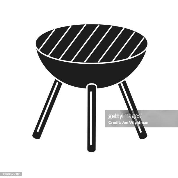 illustrations, cliparts, dessins animés et icônes de grill-flat design bbq-icône barbecue - match retour
