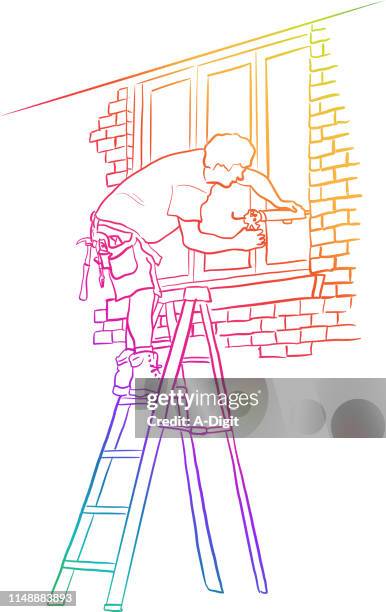 winter proof home rainbow - work boots stock illustrations