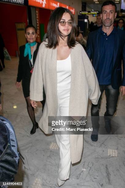 Actress Selena Gomez arrives ahead the 72nd annual Cannes Film Festival at Nice Airport on May 13, 2019 in Nice, France.