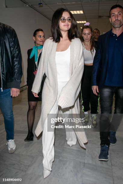 Actress Selena Gomez arrives ahead the 72nd annual Cannes Film Festival at Nice Airport on May 13, 2019 in Nice, France.