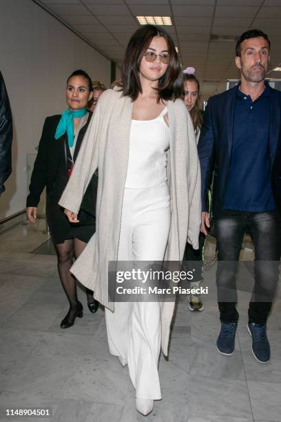 Actress Selena Gomez arrives ahead the 72nd annual Cannes Film Festival at Nice Airport on May 13, 2019 in Nice, France.