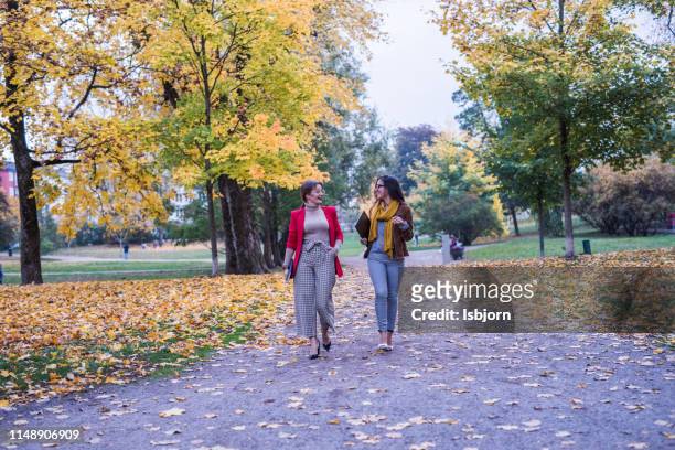 walking and working in park. - autumn norway stock pictures, royalty-free photos & images