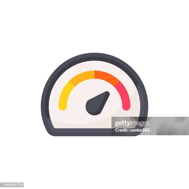 illustrations, cliparts, dessins animés et icônes de compteur de vitesse, performance, optimisation icône plate. pixel parfait. pour mobile et web. - tableau de bord support visuel