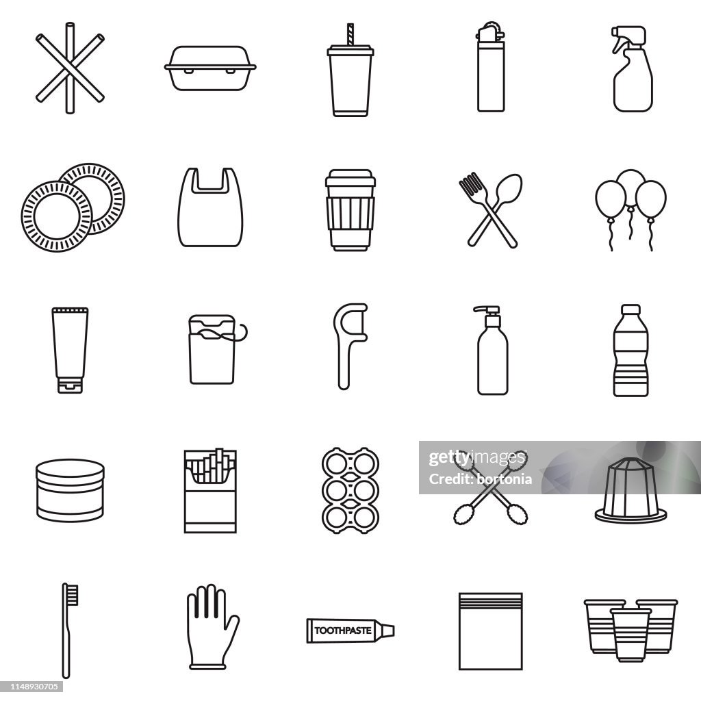 Enkel gebruik kunststof icon set