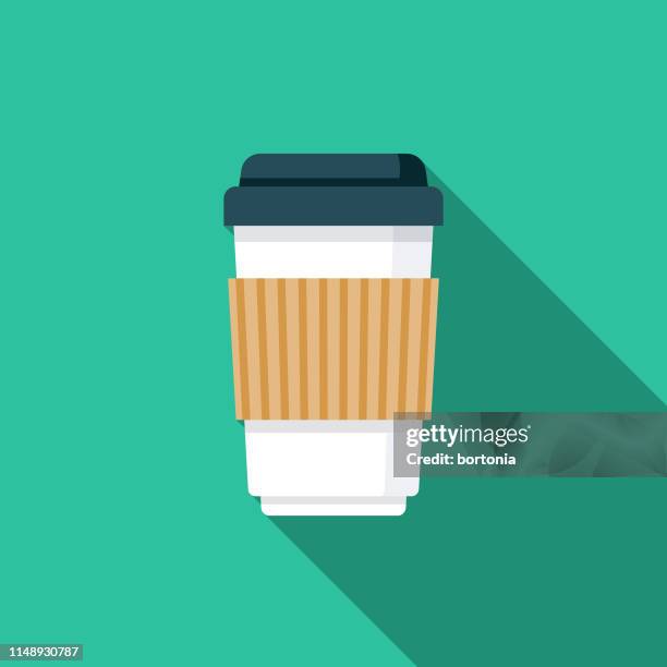 single use coffee cups icon - plastic straw stock illustrations