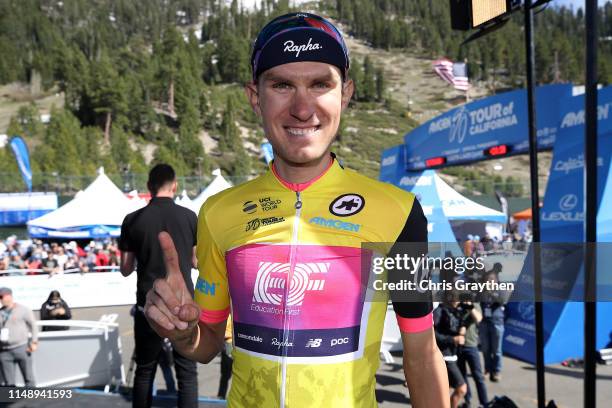 Podium / Celebration / Tejay van Garderen of The United States and Team EF Education First / AMGEN Race Leader's Jersey / during the 14th Amgen Tour...