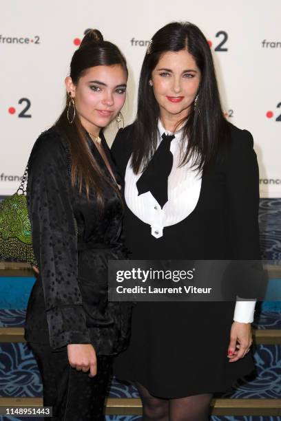 Cristiana Reali and her daughter Toscane Huster attend "31 eme Nuit des Molieres" at Theatre de Folies Bergeres on May 13, 2019 in Paris, France.