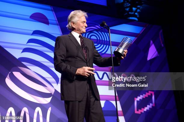 Michael Douglas receives award onstage during The 23rd Annual Webby Awards on May 13, 2019 in New York City.