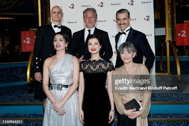 Anne Charrier, Alice Dufour, Sophie Artur, a guest, Nicolas Briancon and Moliere for "Meilleur Comedien dans un second role" for "Le Canard a...