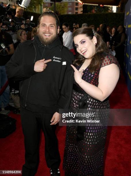 Jonah Hill and Beanie Feldstein attend the LA special screening of Annapurna Pictures' "Booksmart" at Ace Hotel on May 13, 2019 in Los Angeles,...