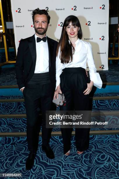 Amaury de Crayencour and a guest attend the "31eme Nuit des Molieres" at "Les Folies Bergeres" on May 13, 2019 in Paris, France.
