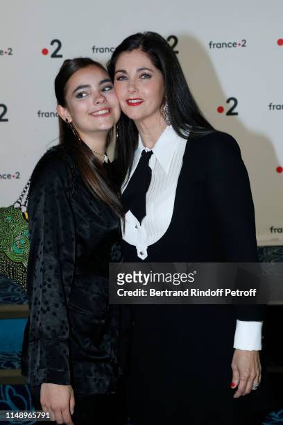 Actress Cristiana Reali and her daugter Toscane Huster attend the "31eme Nuit des Molieres" at "Les Folies Bergeres" on May 13, 2019 in Paris, France.