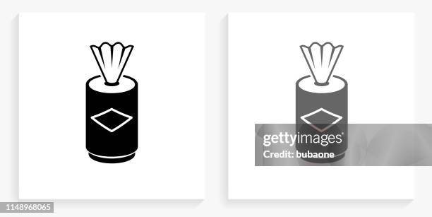 clean wipes black and white square icon - baby wipes stock illustrations