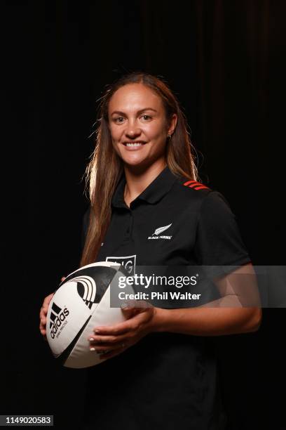 Les Elder, captain of the Black Ferns poses for a portrait during the New Zealand Black Ferns squad announcement for the upcoming United States Super...