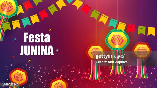 festa junina party celebration background - festa stock illustrations