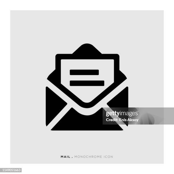 mail monochrome icon - senf stock illustrations