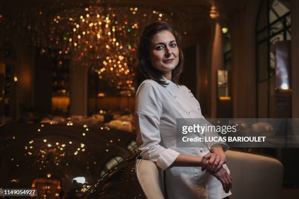 French pastry chief Jessica Prealpato of the Plaza Athenee hotel poses for a portrait in Paris on June 6, 2019. - Prealpato was named as the 2019...
