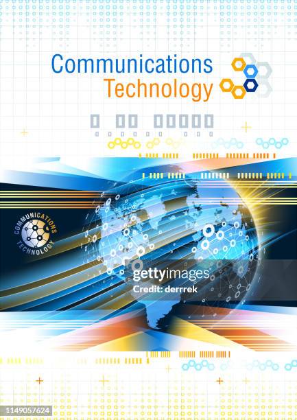 leaflet design example. global communications. - server lights stock illustrations