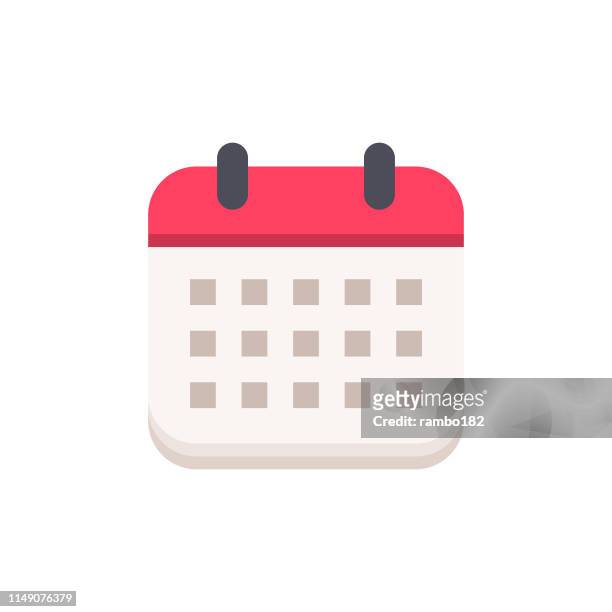 calendar flat icon. pixel perfect. for mobile and web. - calendar stock illustrations