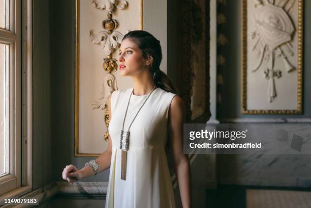 beautiful girl in an english stately home - socialite stock pictures, royalty-free photos & images
