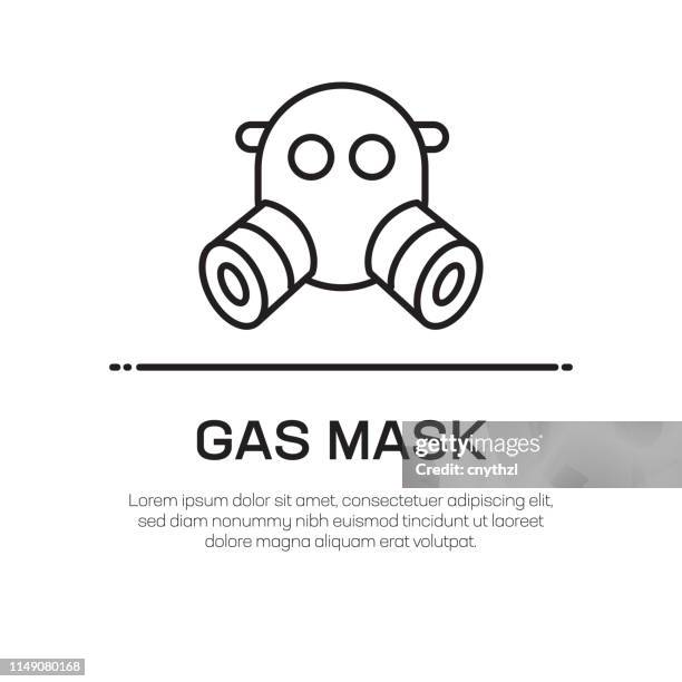 gas mask vector line icon - simple thin line icon, premium quality design element - air respirator mask stock illustrations