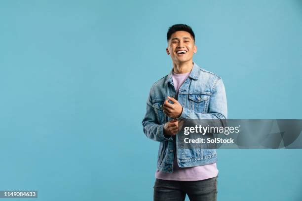 stylish young man in a studio - fashion man single casual shirt imagens e fotografias de stock