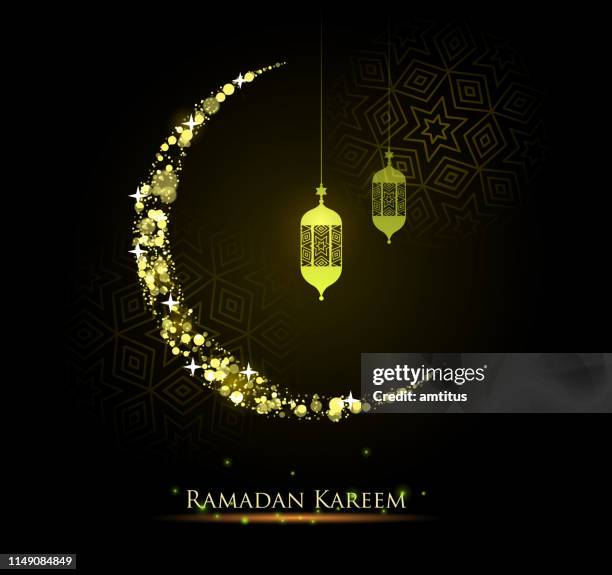 ramadan kareem crescent - allah stock illustrations