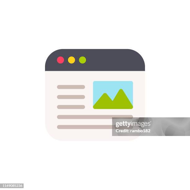 content marketing flat icon. pixel perfect. for mobile and web. - pop up ad icon stock illustrations