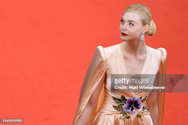 Jury member Elle Fanning, wearing Chopard jewels attends the opening ceremony and screening of "The Dead Don't Die" during the 72nd annual Cannes...