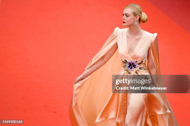 Jury Member Elle Fanning, wearing Chopard jewels, attends the opening ceremony and screening of "The Dead Don't Die" during the 72nd annual Cannes...