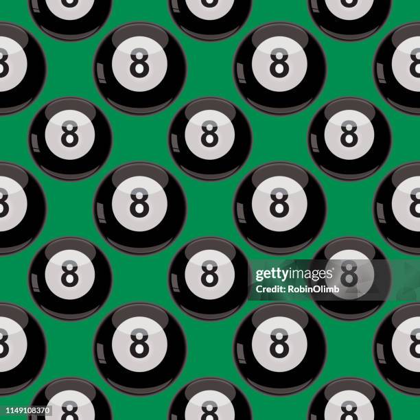 eight ball seamless pattern - billiards stock illustrations