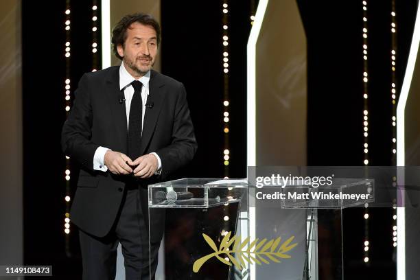 Host of the festival Edouard Baer attends the Opening Ceremony during the 72nd annual Cannes Film Festival on May 14, 2019 in Cannes, France.