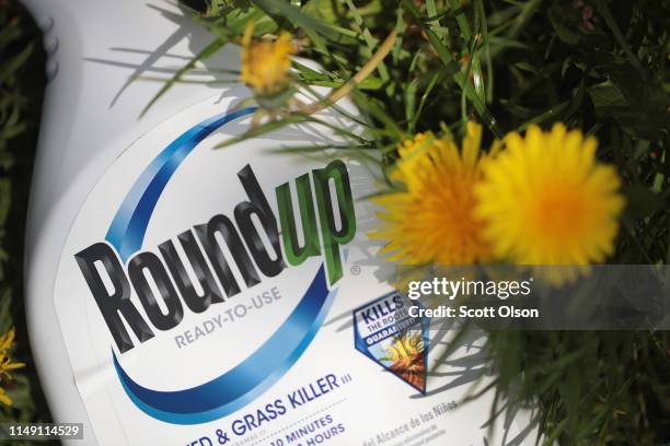 Roundup weed killer is shown on May 14, 2019 in Chicago, Illinois. A jury yesterday ordered Monsanto, the maker of Roundup, to pay a California...