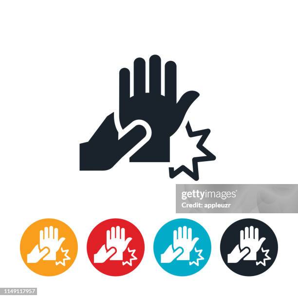hand und wrist schmerz ikone - handgelenk stock-grafiken, -clipart, -cartoons und -symbole