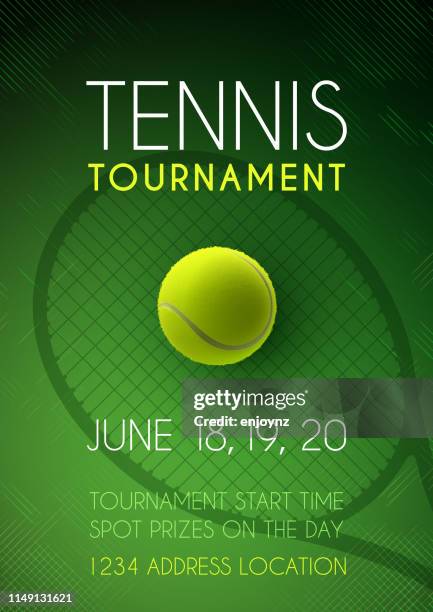 tennis tournament poster - tennis ball stock illustrations