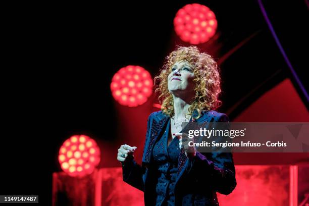 Fiorella Mannoia performs on stage at Teatro Degli Arcimboldi on May 14, 2019 in Milan, Italy.