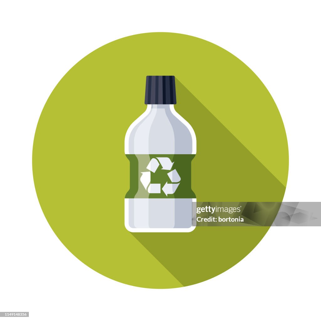 Ícone plástico dos recyclables da garrafa