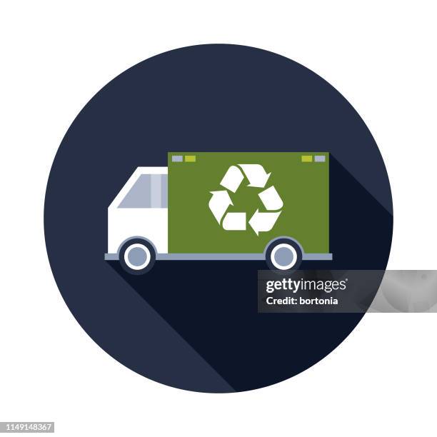 recyceln truck icon - garbage truck stock-grafiken, -clipart, -cartoons und -symbole