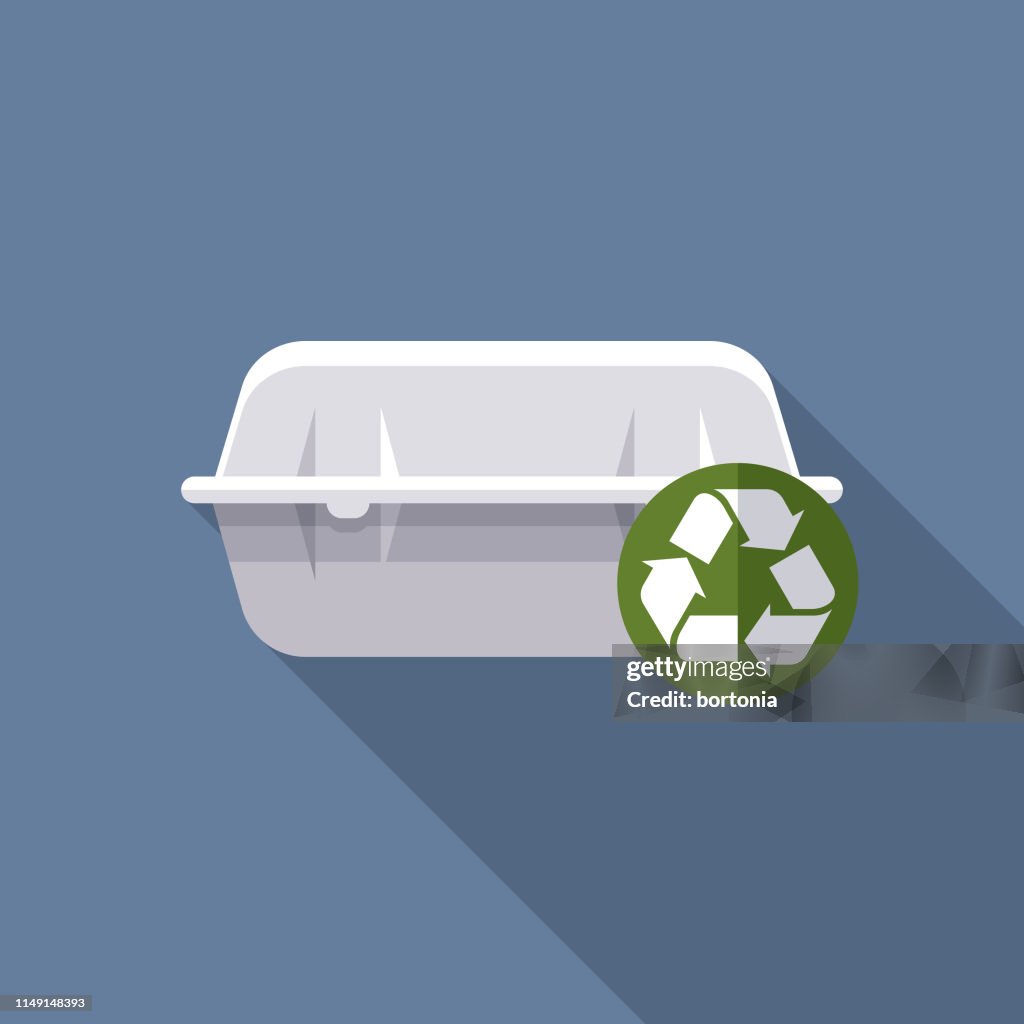 Styrofoam Takout Container Recyclables Icon