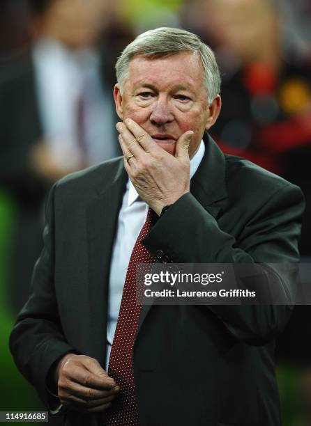 Sir Alex Ferguson manager of Manchester United shows his dejection after the UEFA Champions League final between FC Barcelona and Manchester United...