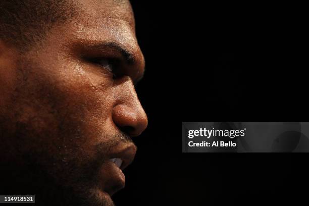 Quinton "Rampage" Jackson in the Octagon prior to his fight with Matt Hamill at UFC 130 at the MGM Grand Garden Arena on May 28, 2011 in Las Vegas,...