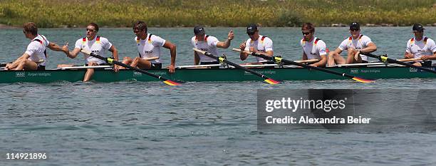 Team Germany with Martin Sauer , Kristof Wilke, Toni Seifert, Lukas Mueller, Richard Schmidt, Florian Mennigen, Eric Johannesen, Andreas Kuffner and...