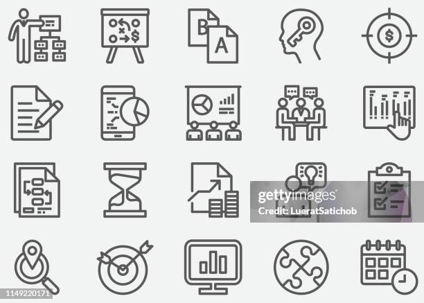 business planing line icons - accounting ledger stock-grafiken, -clipart, -cartoons und -symbole